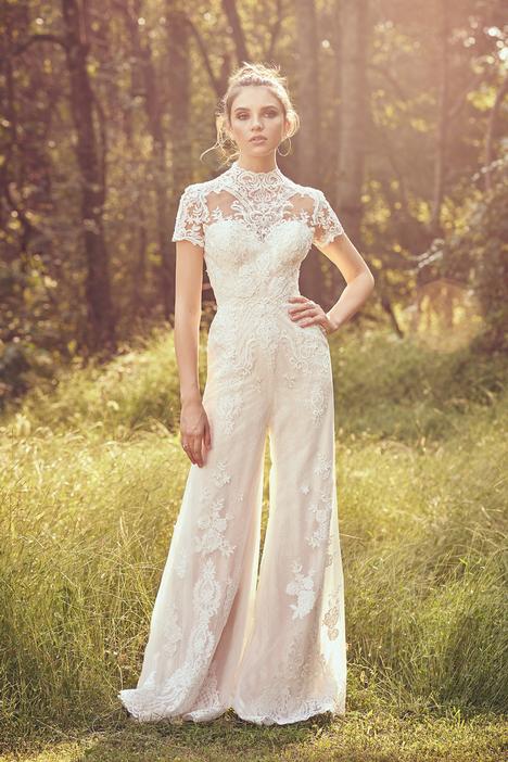 Satin Pants Sleeveless Jumpsuit With Detachable Train Bridal Gown - –  BlissGown