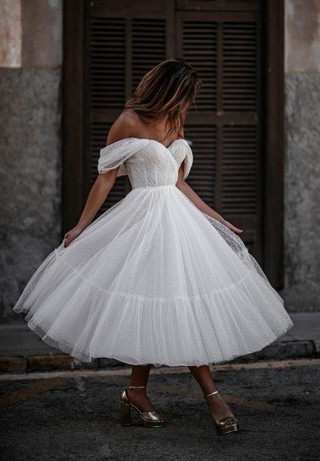 Tea length pink wedding hot sale dress